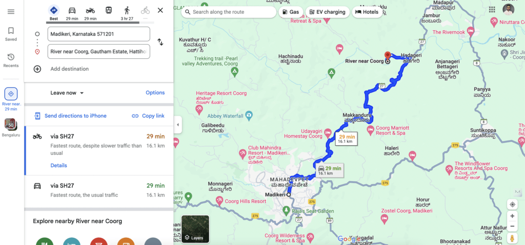 Madikeri to Coorg Distance